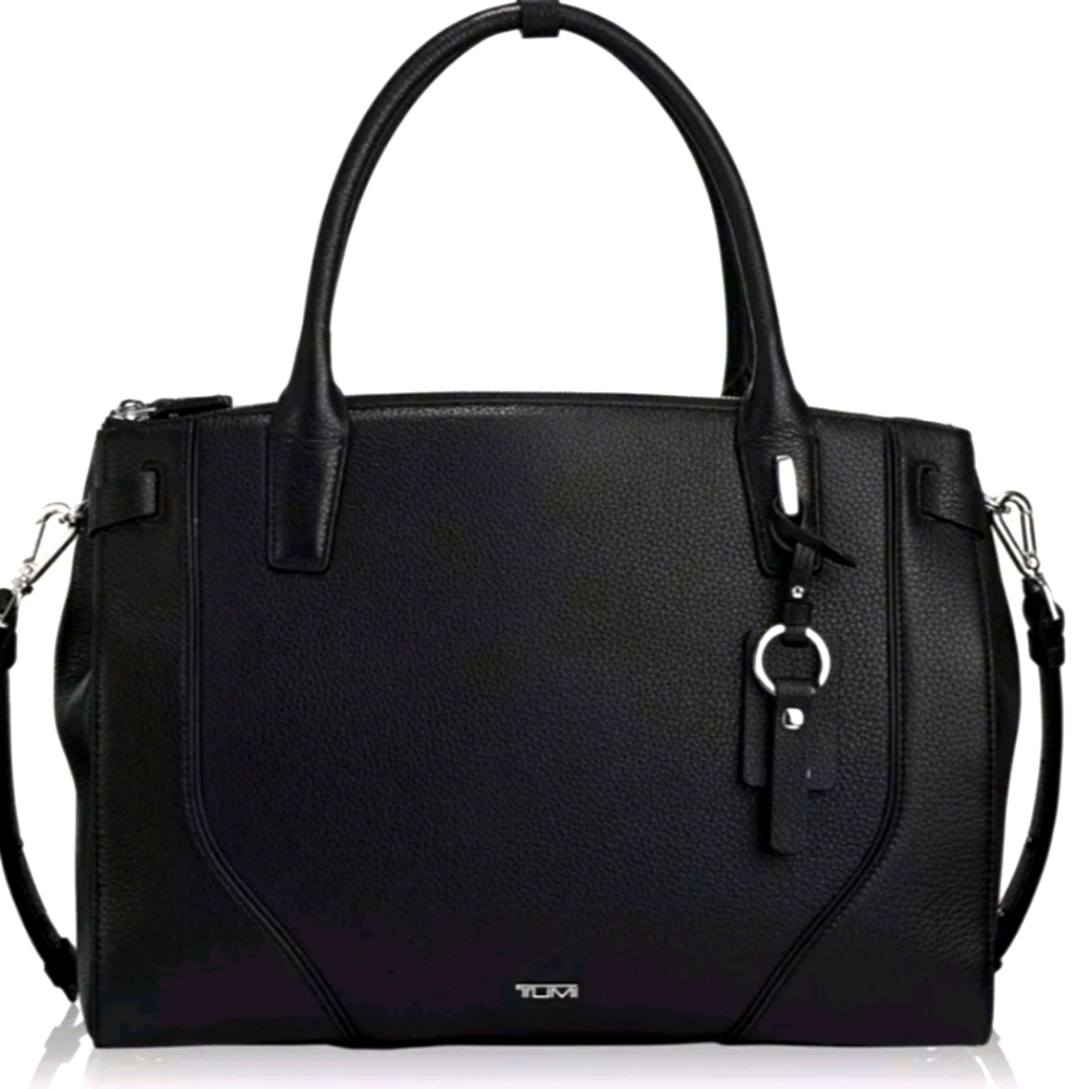 Tumi Black Leather Tote Bag